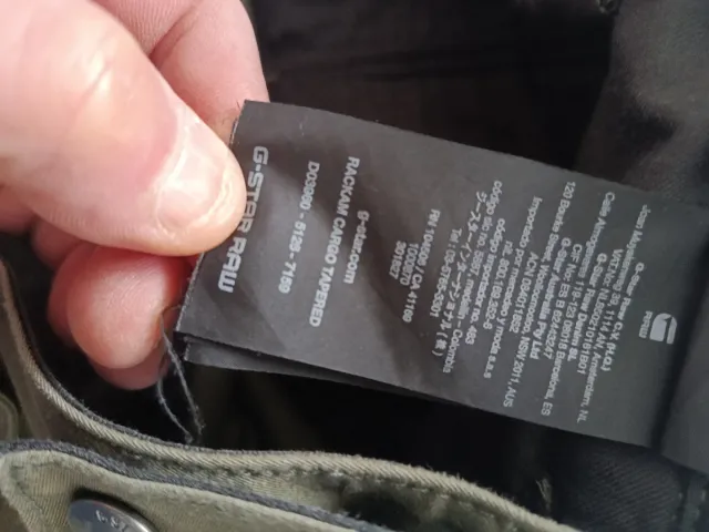 Pantalón G-Star Rackam Cargo 32/32 Verde