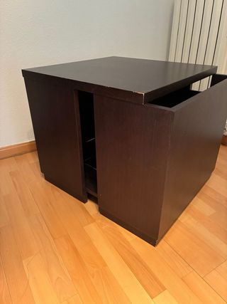 Mueble botellero de madera color wengue