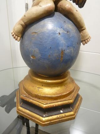 Escultura Ángel Madera Policromada 52cm