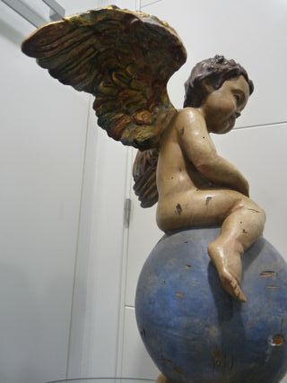 Escultura Ángel Madera Policromada 52cm
