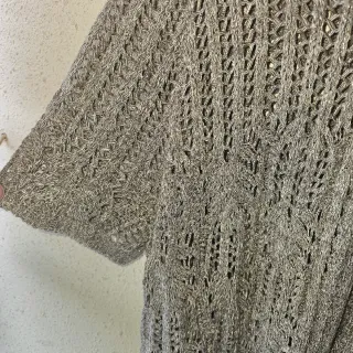 Chaqueta de crochet plateada talla única