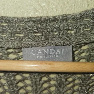 Chaqueta de crochet plateada talla única