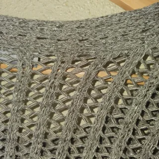 Chaqueta de crochet plateada talla única