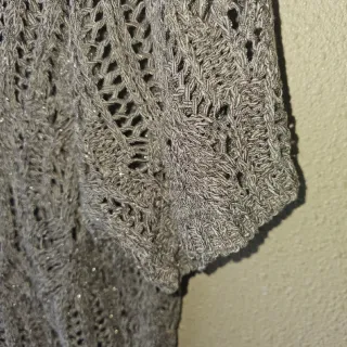 Chaqueta de crochet plateada talla única