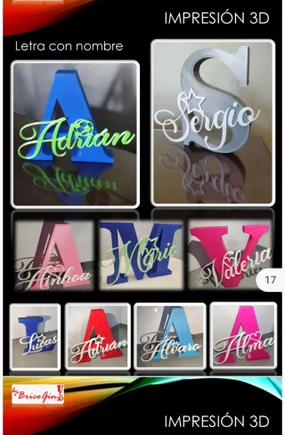Letras decorativas personalizadas