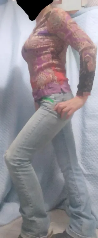 Maglietta donna fantasia multicolore viola