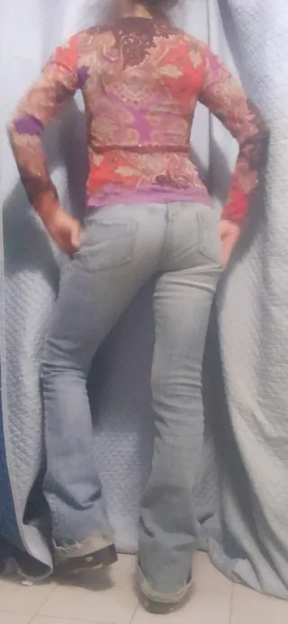 Maglietta donna fantasia multicolore viola