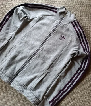 Chaqueta Adidas vintage mujer gris/morado