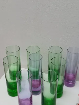 Bicchieri Murano vintage verdi e viola