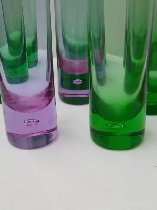 Bicchieri Murano vintage verdi e viola