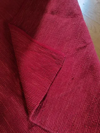Alfombra roja de algodón tipo jarapa