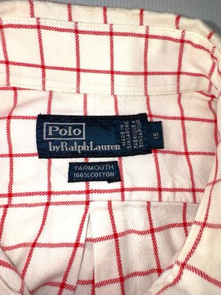 Polo Ralph Lauren Camisa Cuadros Roja Talla XL