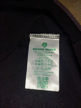 Camiseta Negra Denim Tears Estampada