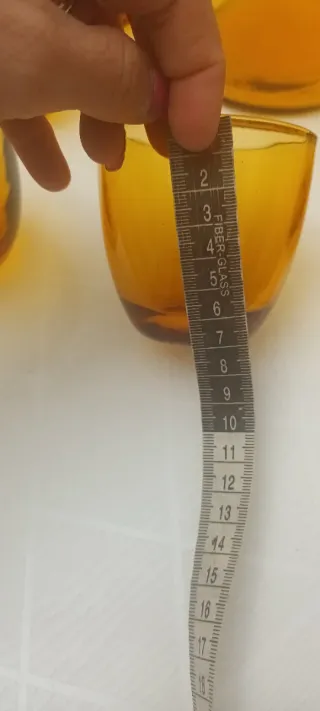 Caraffa e 6 Bicchieri Vintage Arancio Vetro