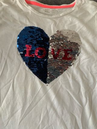 Vestido niña corazón lentejuelas