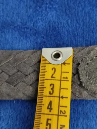 Cintura iuomo in pelle scamosciata grigia intrecci