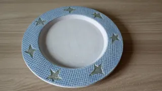 Piatto decorativo stelle blu e argento