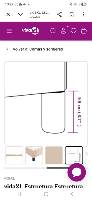 Estructura cama 140x190 cm vidaXL