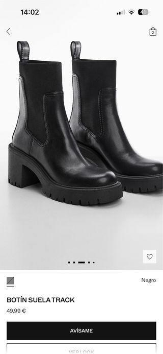 Botín Mango Suela Track Negro