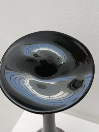 Vaso Murano vintage nero in vetro