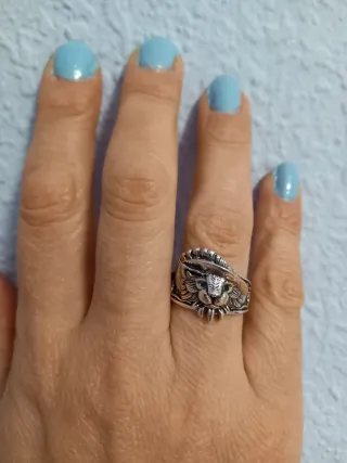 Anillo de gato plata 925 con ojos verdes