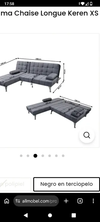 Sofá Cama Negro,Nuevo.