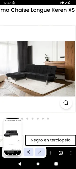 Sofá Cama Negro,Nuevo.