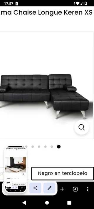 Sofá Cama Negro,Nuevo.