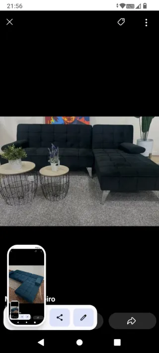 Sofá Cama Negro,Nuevo.