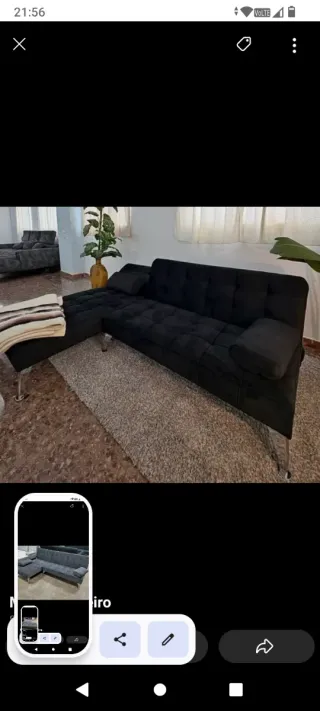 Sofá Cama Negro,Nuevo.