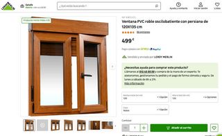 VENTANA PVC ROBLE PERSIANA 120 X 135