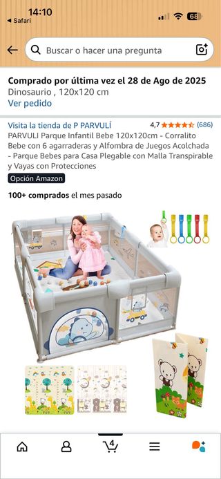 Parque Infantil Bebé 120x120cm