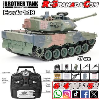 TANQUE BROTHER TANK RC 1:18 GERMAN LEOPARD 2