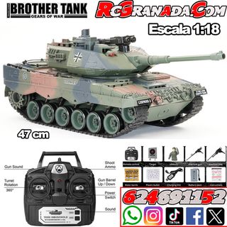 TANQUE BROTHER TANK RC 1:18 GERMAN LEOPARD 2