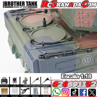 TANQUE BROTHER TANK RC 1:18 GERMAN LEOPARD 2