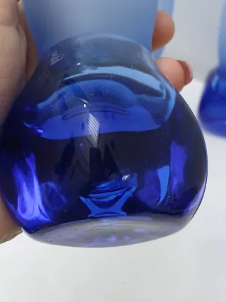 Bicchieri Murano vintage blu trasparenti