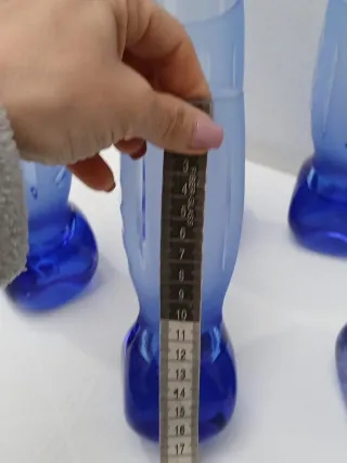 Bicchieri Murano vintage blu trasparenti