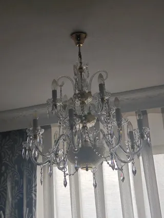 Vendo 2 Lámparas de araña de cristal y bronce