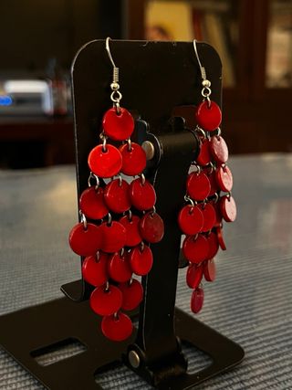Pendientes rojos para feria y eventos