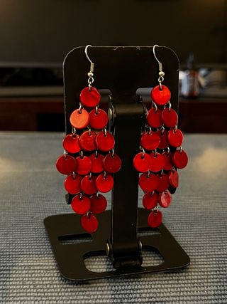Pendientes rojos para feria y eventos