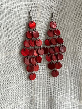 Pendientes rojos para feria y eventos