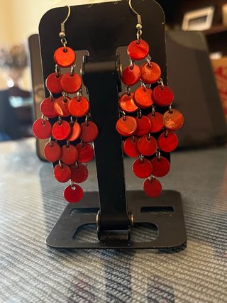 Pendientes rojos para feria y eventos