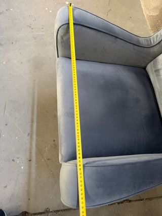 Pareja de sillones grises de terciopelo