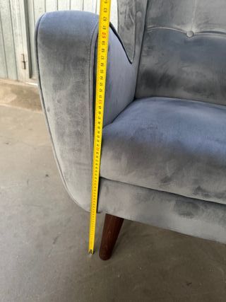 Pareja de sillones grises de terciopelo