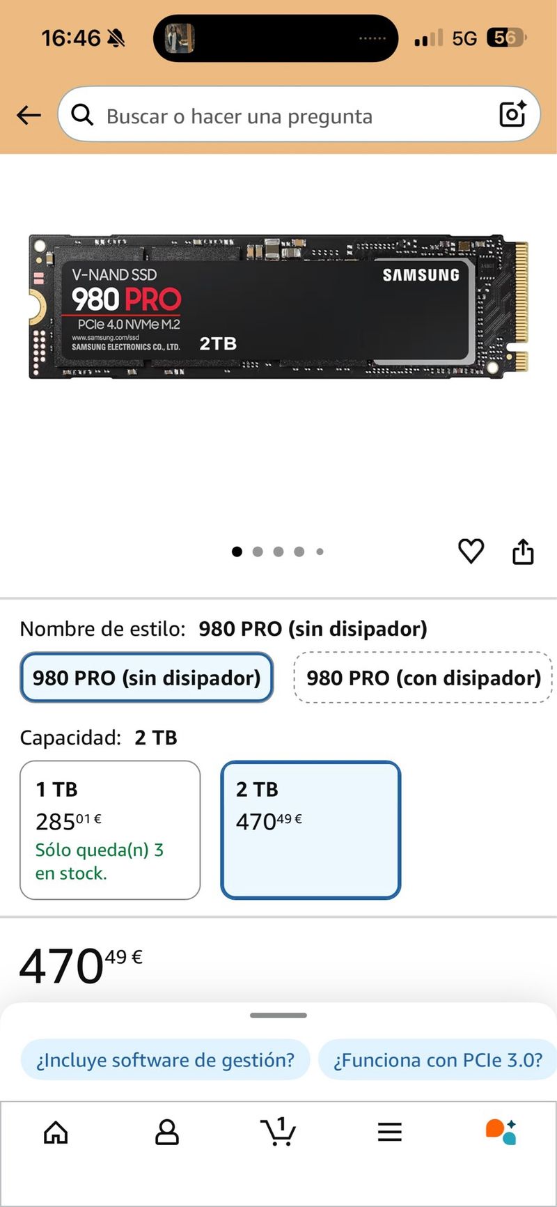 SSD Samsung 980 PRO 2TB PCIe 4.0 NVMe