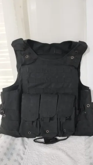 Chaleco táctico negro airsoft