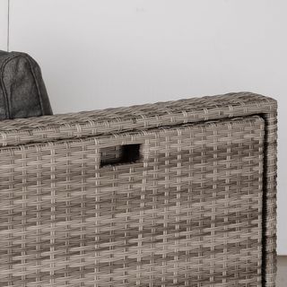 Set di mobili da giardino in rattan PE da 8 pezzi, salvaspazio con poltrone, tavolini e pouf, grigio