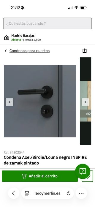 Pestillo puerta negro zamak pintado