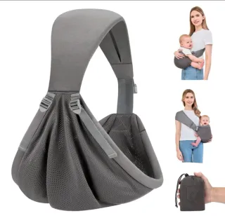 Portabebés gris con bolsa