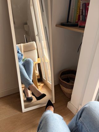 Zapatos de tacón negros ante talla 37